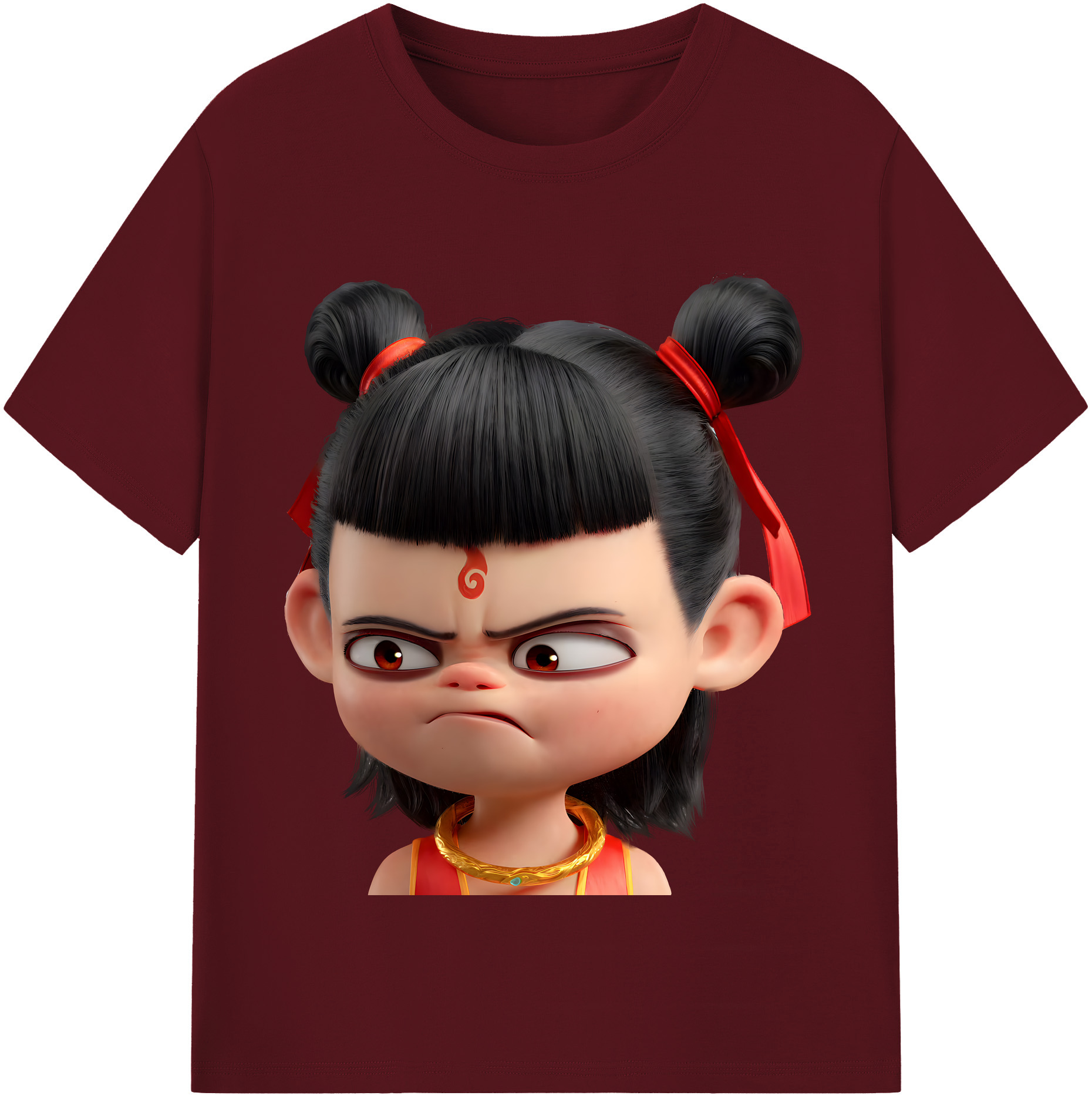 （画像用） Ne Zha 2 ナタ 魔童の大暴れ 綿100％半袖Tシャツ（フロントプリント）